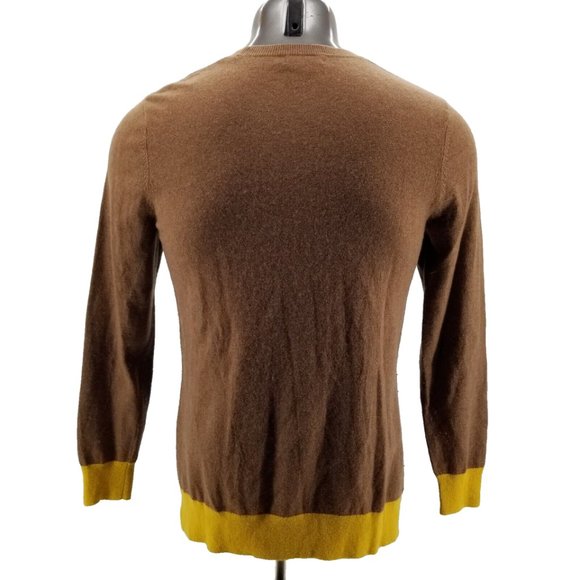 TOAD & CO Color Block Trillium Lambswool Crew Womans Sweater Brown Gray Size XL - Picture 2 of 12